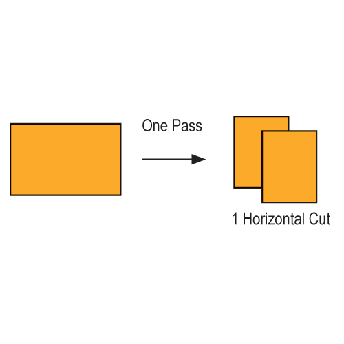 Example: One pass, 1 horizontal cut