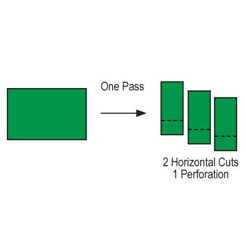 Example: One pass, 2 horizontal cuts and 1 perforation